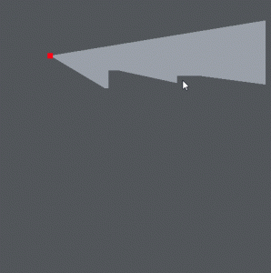 The complete implementation, with a restricted view-cone, being shown in a test level (animated)
