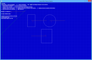 The initial set up of the demo scene - gridlines are 1m apart, user-controlled shape in top left