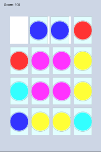 The board eventually fills up with secondary colours, bringing the gameplay to a natural conclusion.