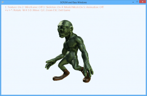 The textured mesh of the goblin model.
