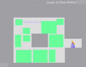 Level 12 is another block shuffle level (the exit is obscured by a block)