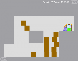 Level 17 requires the player to incrementally build steps