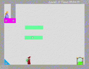 Solution to the eleventh level, introducing destructible pink blocks. This is a puzzle centric level (animated)